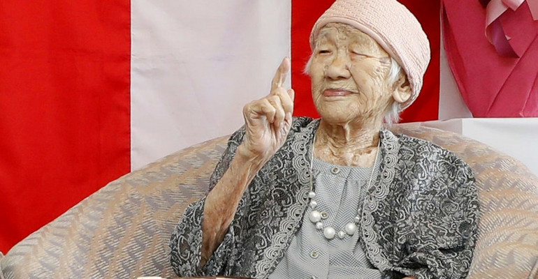 Kane Tanaka w dniu swoich 116. urodzin/ 2019 r. 