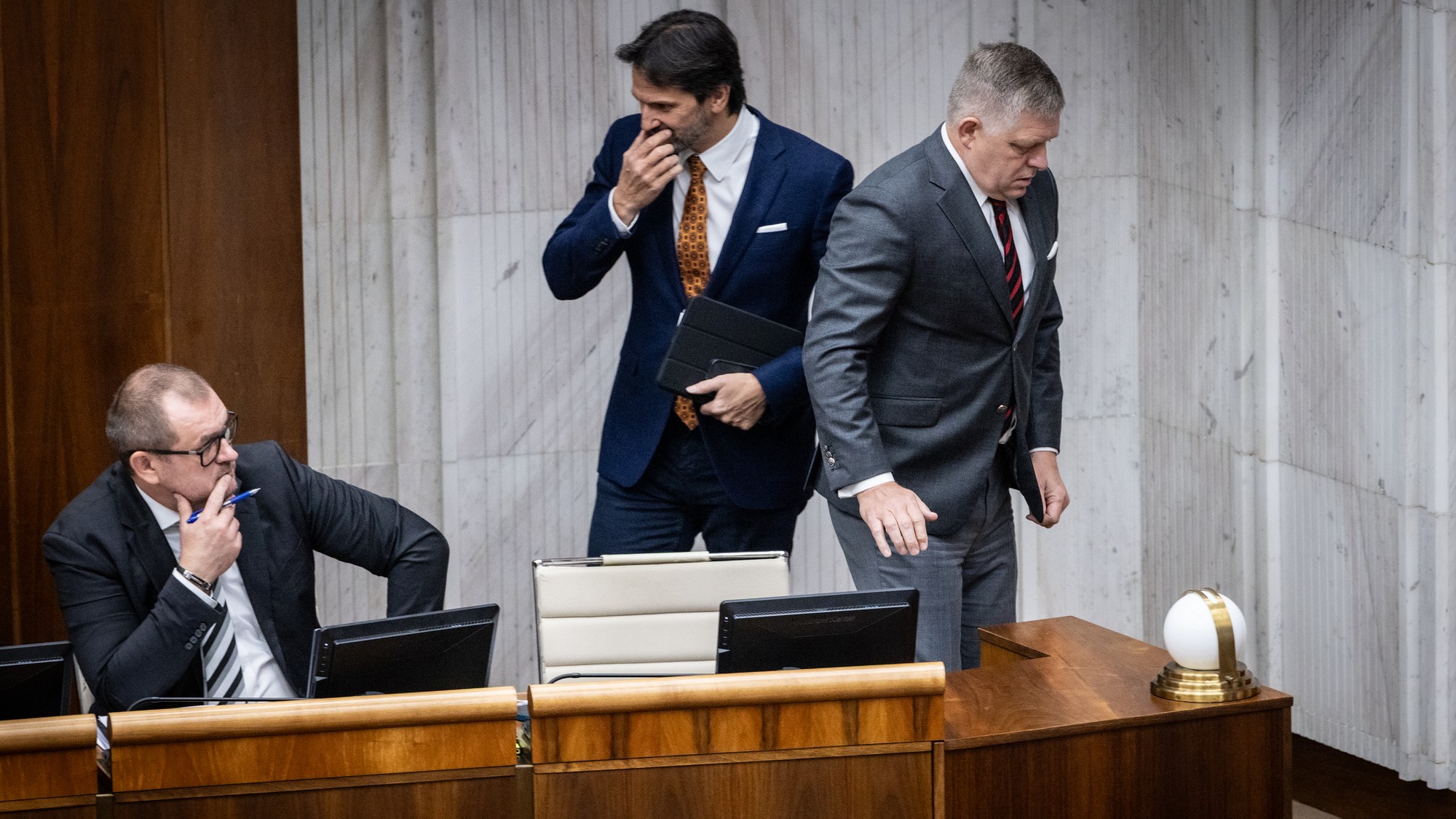 Robert Fico, Robert Kaliňák a Marián Saloň