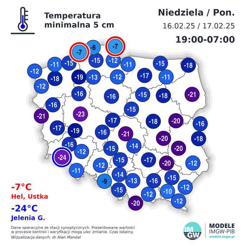 Przy gruncie temperatura spadła poniżej -20 st. C