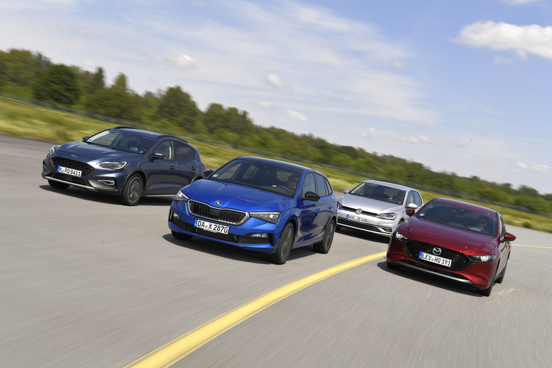 Porównanie: Ford Focus, Mazda 3, Skoda Scala i VW Golf