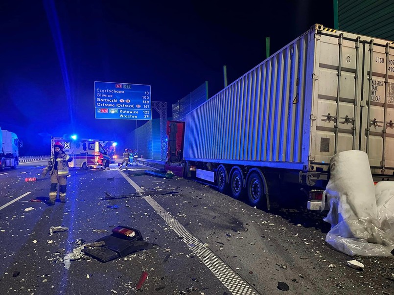 Wypadek na autostradzie A1