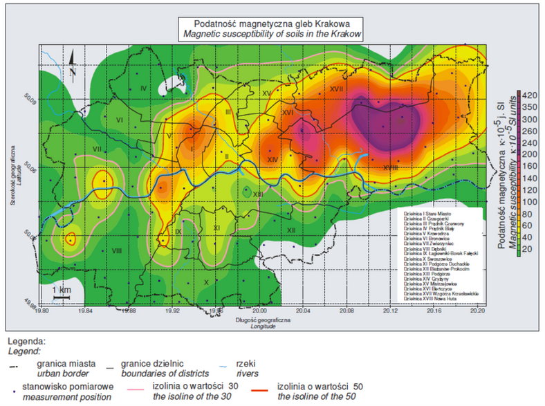 Badanie podatności magnetycznej gleb na obszarze Krakowa jako wskaźnika ich zanieczyszczenia