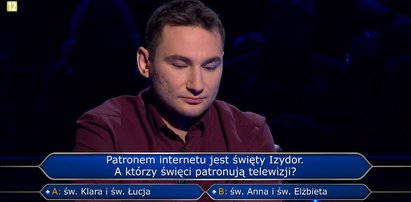 "Milionerzy" – którzy święci patronują internetowi? Jacek nie miał pojęcia!