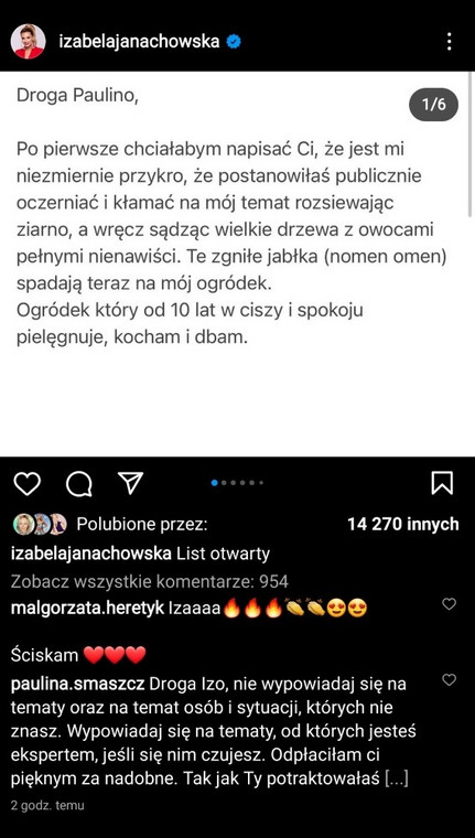 Paulina Smaszcz odpowiedziała Izabeli Janachowskiej