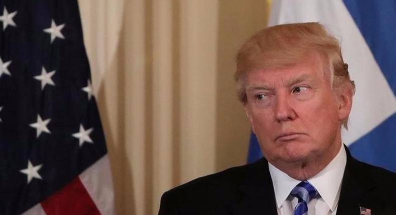 President Donald Trump hosts a Greek Independence Day celebration at the East room of the White House in Washington