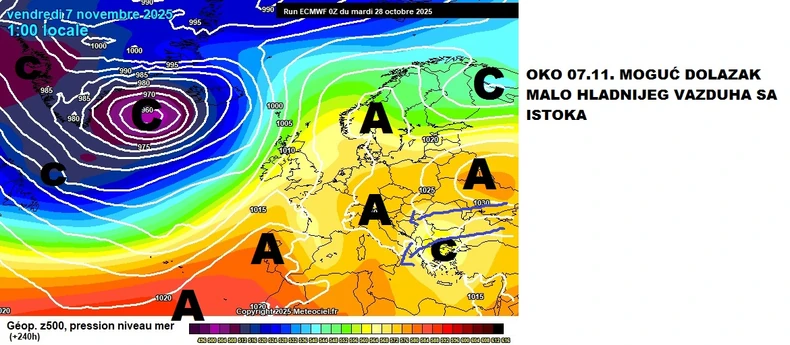 Oko 7. novembra stiže hladniji vazduh