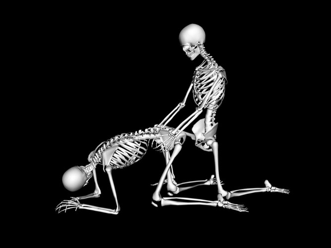 Pozycja seksualna Piesek. Kobieta klęka na kolanach z szeroko rozsuniętymi nogami. Wspiera się na rękach. Za nią klęka mężczyzna, którego nogi znajdują się w lekkim rozkroku pomiędzy nogami kochanki. Swoimi rękoma chwyta kochankę za pupę. Pozycja dla partnerów, którzy nie lubią monotonii i chętnie próbują nowych pozycji.