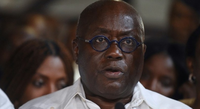 Ghana's President-elect Nana Akufo-Addo reads his acceptance speech during a ceremony in December 2016