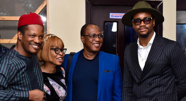 Chris Odeh, Joy Odiete, Jidekene Achufusi at the screening of Money Miss Road [Blue Pictures]