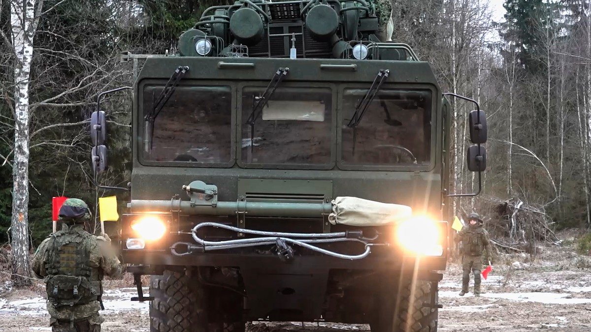 Ruski raketni sistem "orešnik" tokom obuke na neotkrivenoj lokaciji u Belorusiji