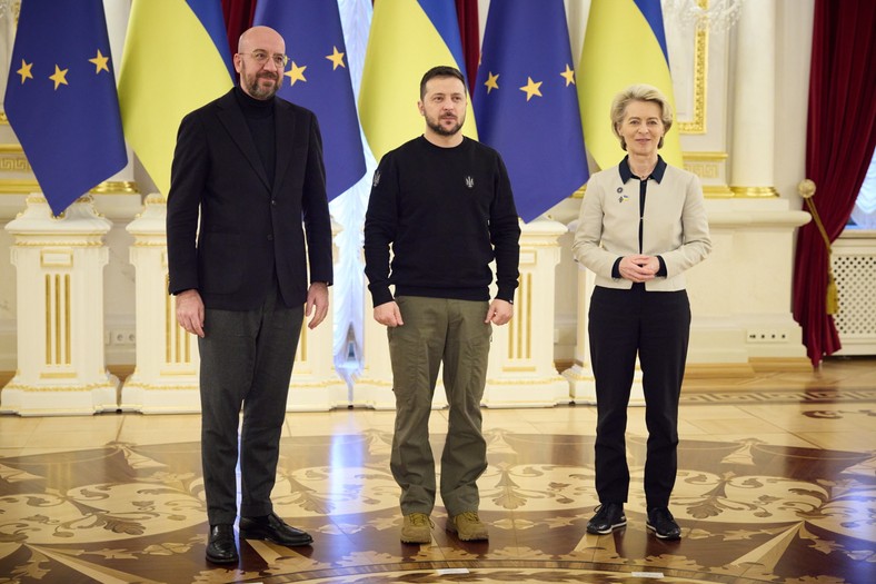 Charles Michel, Wołodymyr Zełenski i Ursula von der Leyen