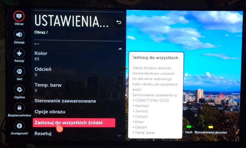 Ustawienia TV