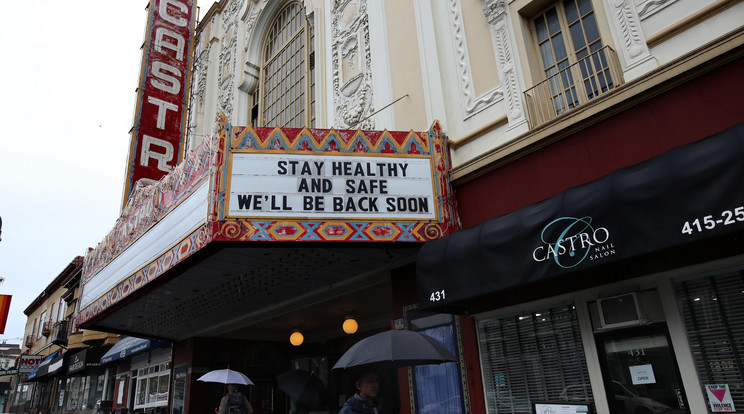 San Francisco-ban 2020 március 17.-i kezdettel kijárási tilalom van.  Bezárt a Castro filmszínház is  / Fotó: Getty Images