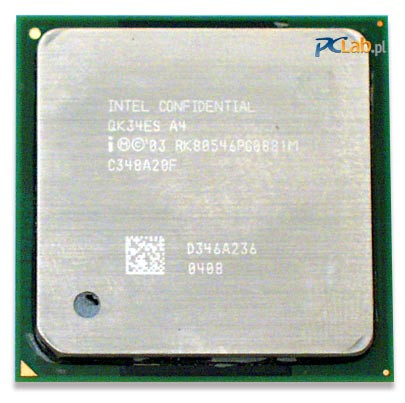 Prescott - testowany w naszym laboratorium procesor to wersja inżynieryjna (można ją rozpoznać po napisach "Intel Confidential")