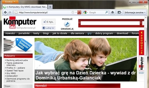 Wśród was, czyli czytelników Komputer Świat króluje Firefox. Przeglądarki Mozilli używa prawie połowa z was.