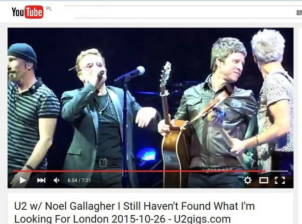 Noel Gallagher na scenie z U2. Zagrali przebój The Beatles