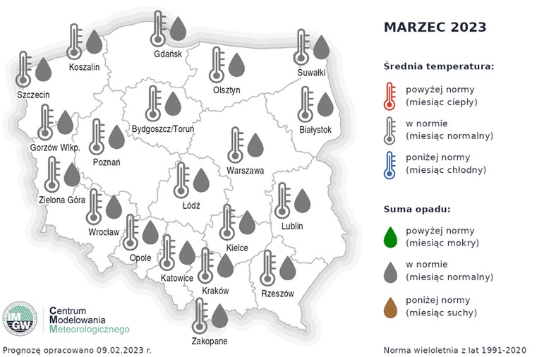 W marcu czeka nas przeciętna pogoda