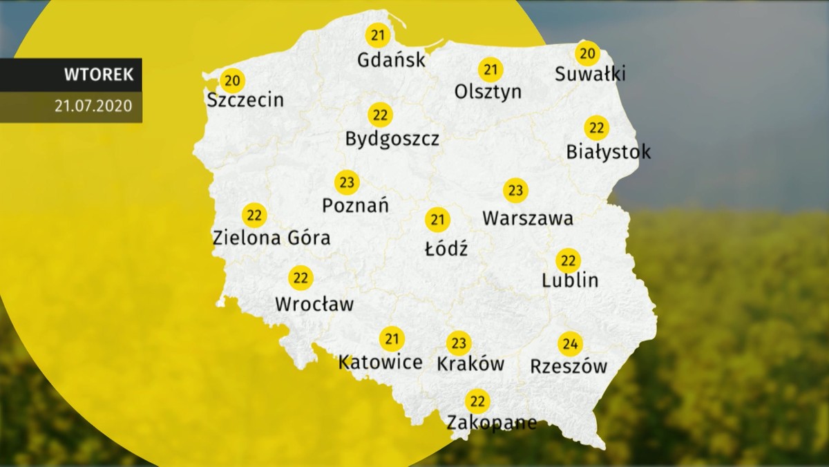 W całym kraju czeka nas jutro pogodny dzień. Opady pojawią się jednak w kilku regionach Polski. Nad morzem synoptycy spodziewają się temperatury ok. 18 stopni Celsjusza. W trakcie opadów wiać będzie porywisty wiatr.