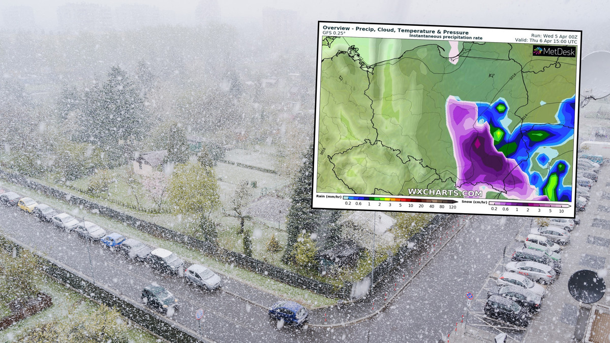 Pogoda na czwartek, 6 kwietnia. Alarmy IMGW. Norbert przyniesie duże śnieżyce