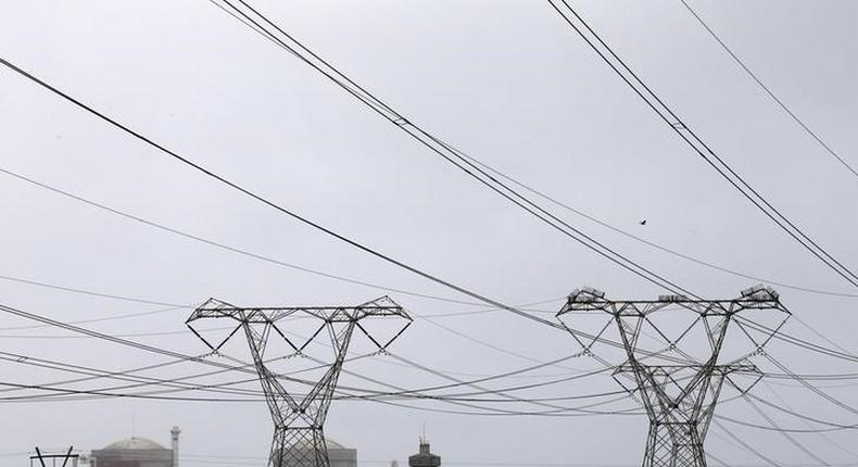 Electricity pylons carry power from Cape Town's Koeberg nuclear power plant August 13, 2015. REUTERS/Mike Hutchings/File Photo