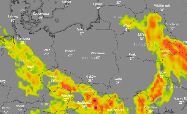 Pogoda w niedzielę. Burze wieczorem otoczą, ale szczęśliwie ominą Polskę