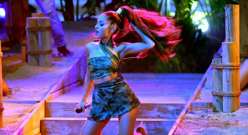 Singer Ariana Grande performs onstage during the 2016 American Music Awards at Microsoft Theater on November 20, 2016 in Los Angeles