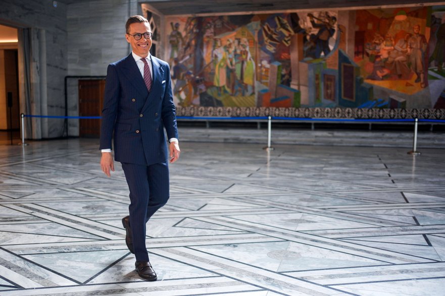 Prezydent Finlandii Alexander Stubb uczestniczy w szczycie przywódców Wspólnych Sił Ekspedycyjnych (JEF) poświęconym bezpieczeństwu w Oslo w Norwegii, 9 maja 2025 r. JEF to współpraca kilku krajów Europy Północnej w zakresie polityki bezpieczeństwa