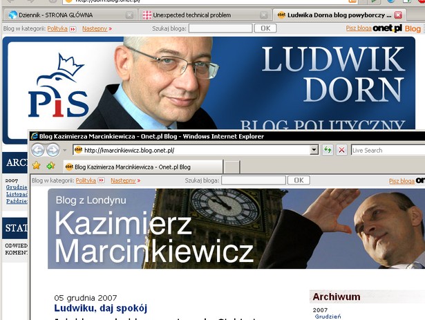 Blogowa wojna Marcinkiewicza z Dornem