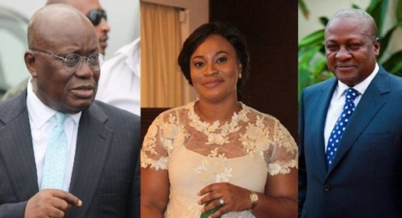 Nana Addo, Charlotte Osei and President John Mahama