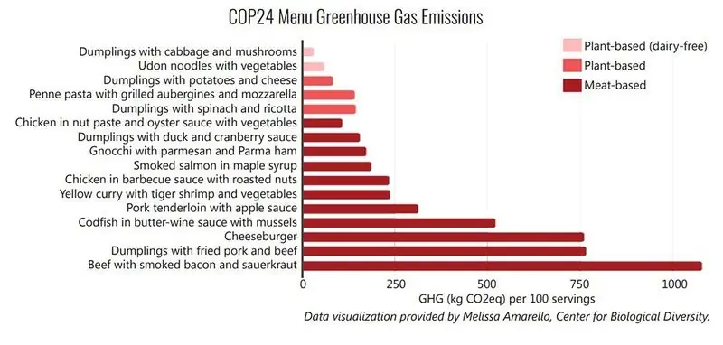 Ile CO2 emituje menu na COP24?