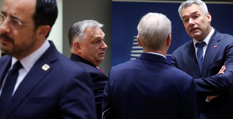 Viktor Orban wśród przywódców na szczycie Rady Europejskiej (14.12.2023)