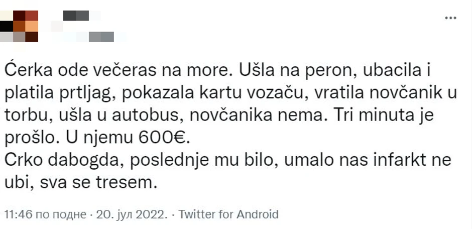 Džeparenje na stanici, letovanje