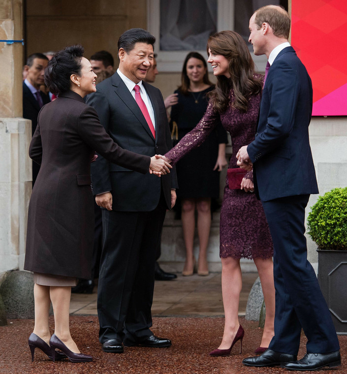 Książę William i księżna Katarzyna z Xi Jinpingiem i jego żoną Peng Liyuan, Lancaster House, Londyn, Wielka Brytania, 21 października 2015 r.