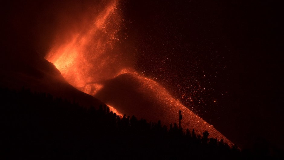 Erupcja wulkanu Cumbre Vieja, zdjęcie z 11 października 2021 r.