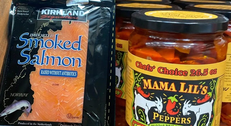 I grab Kirkland Signature's smoked salmon and Mama Lil's peppers at Costco.Alana Al-Hatlani