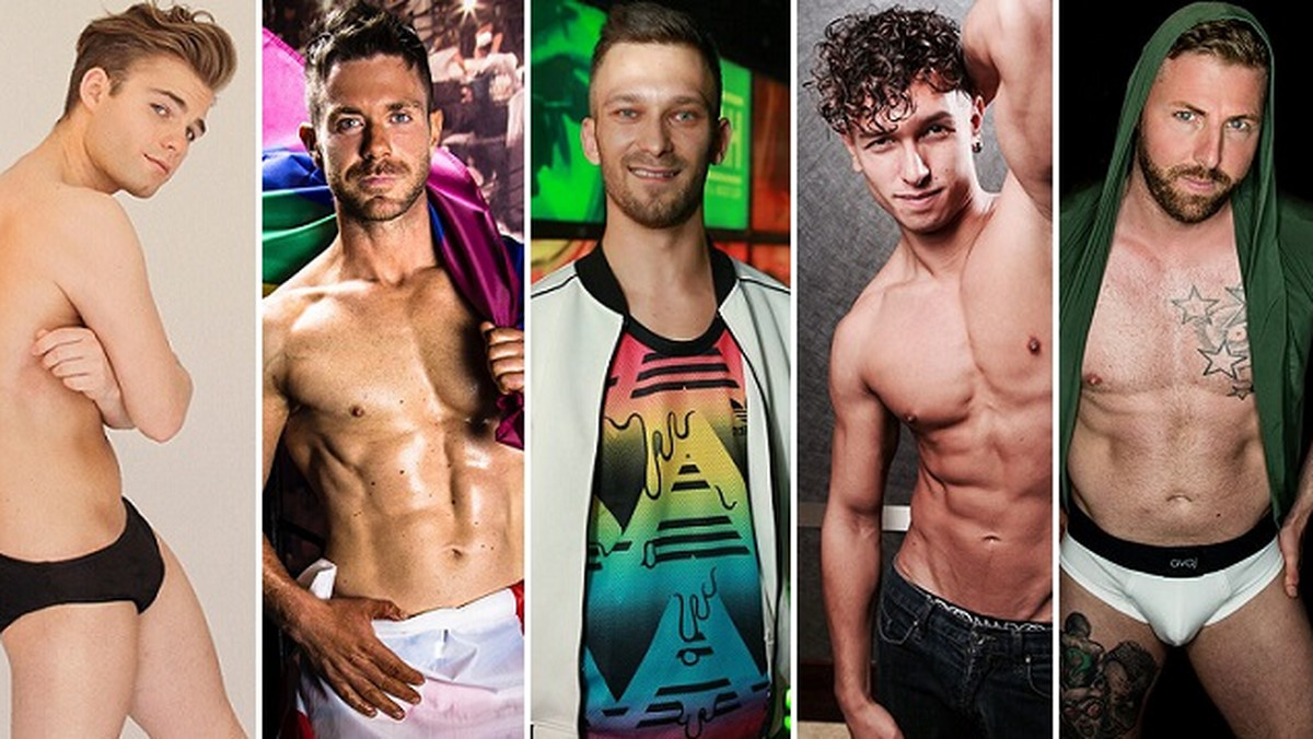 Finaliści konkursu Mister Gay Europe 2017. Kacper Sobieralski na środku