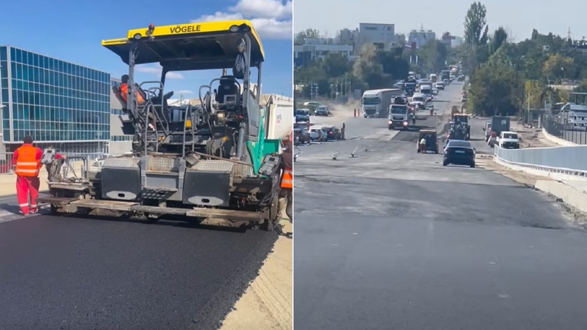Un tronson din Autostrada Bucureștiului A0, aproape de inaugurare: Se toarnă ultimul strat de asfalt