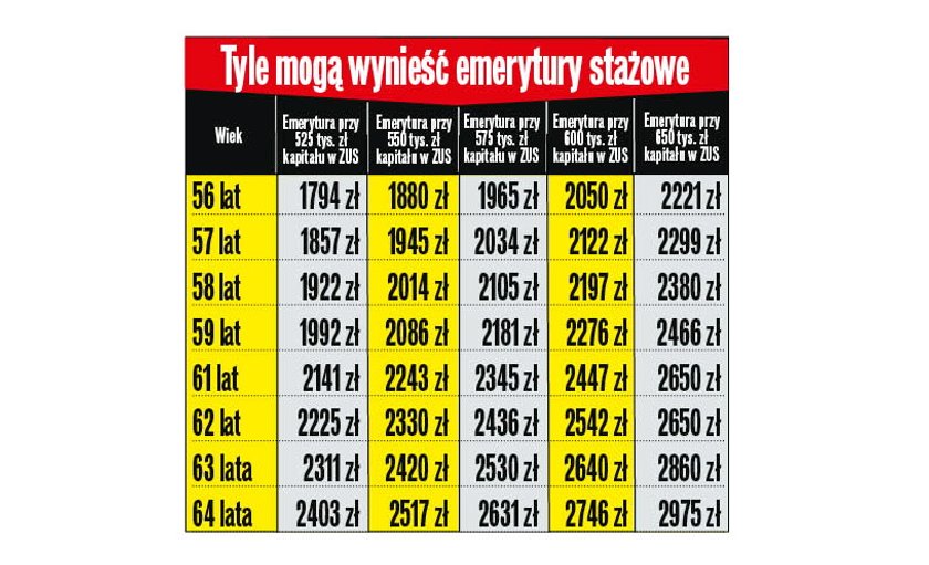 Emerytury stażowe. Sprawdzamy, ile mogłyby wynieść wypłaty, gdyby reforma została wprowadzona w przyszłym roku