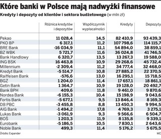 Banki w Polsce mają ponad 50 mld zł wolnych środków