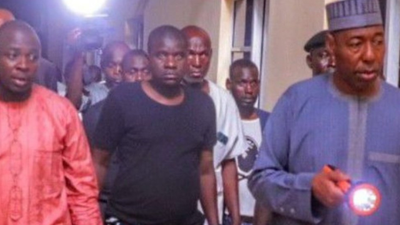 Borno State Governor, Babagan Zulum during an unscheduled visit to Gwoza General Hospital. [Daily Trust]