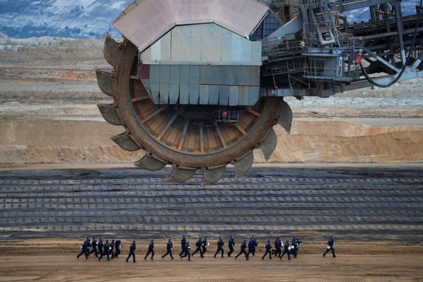 Demonstration against open-cast brown coal mining of Garzweiler, northwest of Cologne