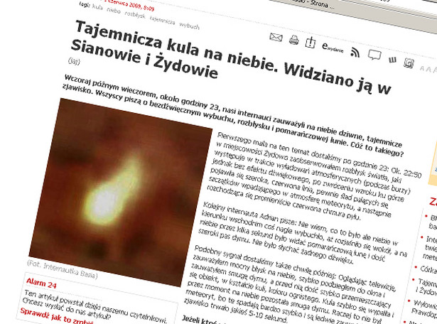 Meteoryt rozleciał się nad Polską?