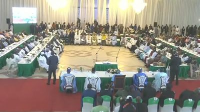 President Bola Tinubu inaugurates his ministers in Abuja. [TVC]