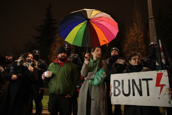  Protest '' Parasolką w Kaczyńskiego '' w Warszawie 