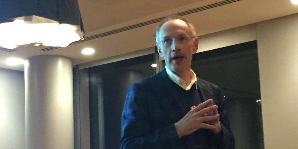 Sequoia chairman Sir Michael Moritz at Skyscanner's London office launch.