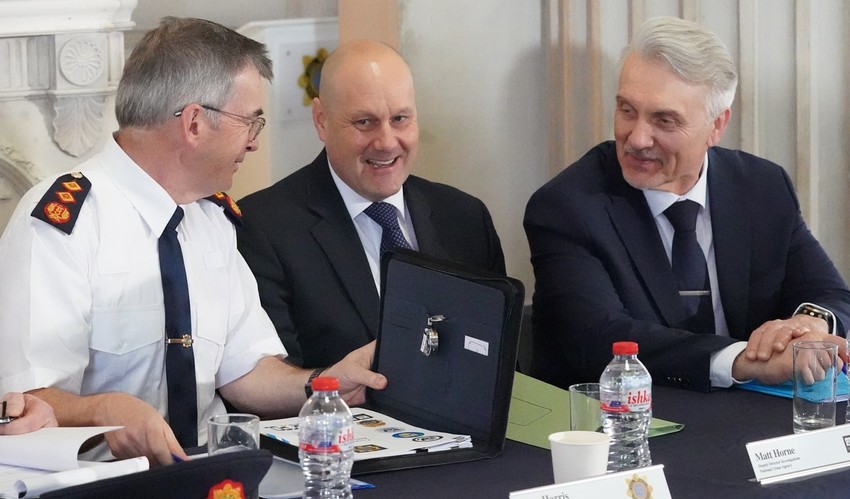Zvaničnici policije - šef irske Garde Dru Haris, Met Horn iz NCA i Jari Liuku iz Evropola u Dablinu