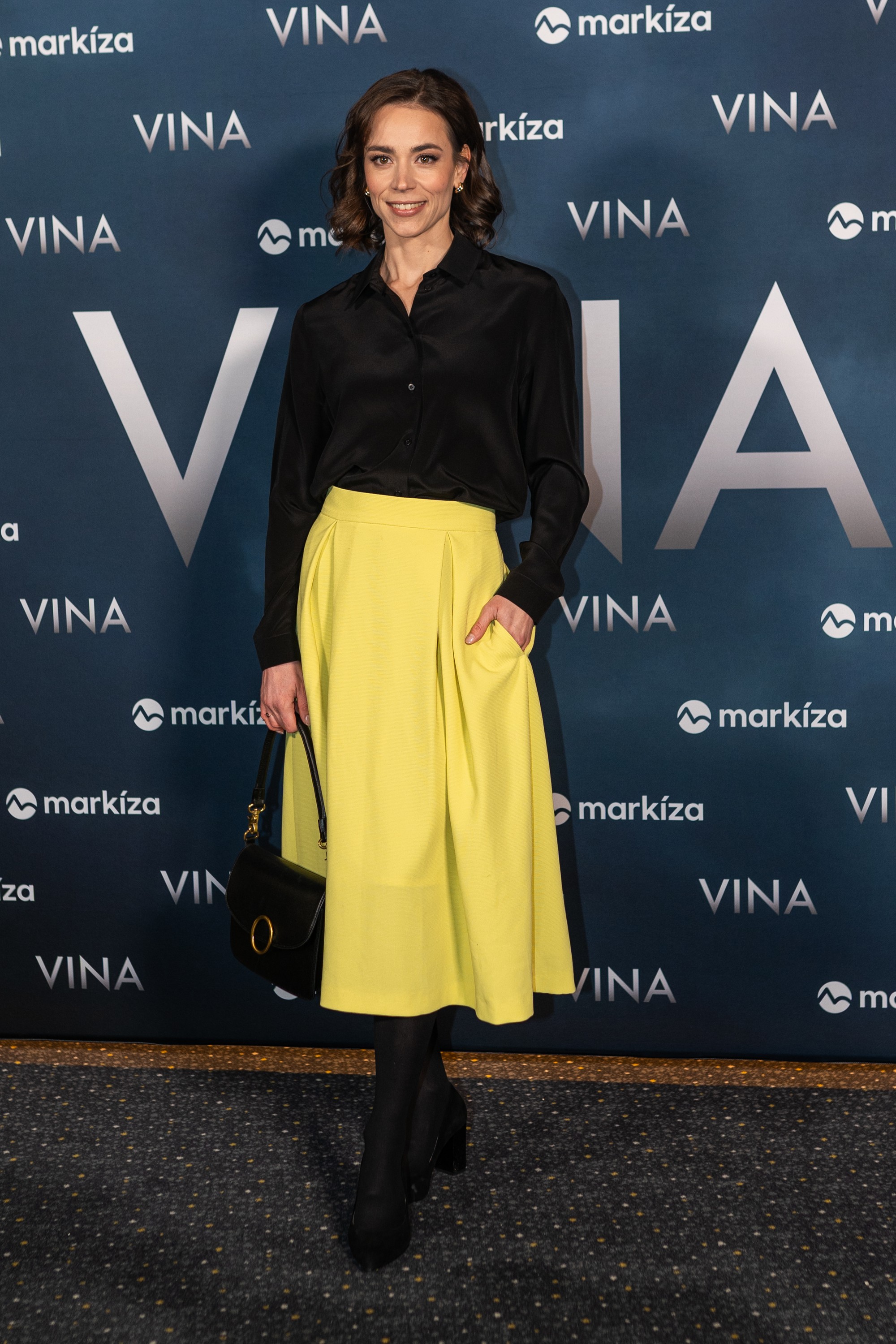 Gabriela Marcinková na premiére seriálu Vina.