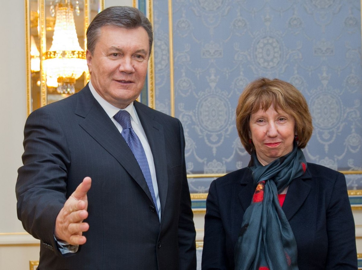 Wiktor Janukowycz i Catherine Ashton