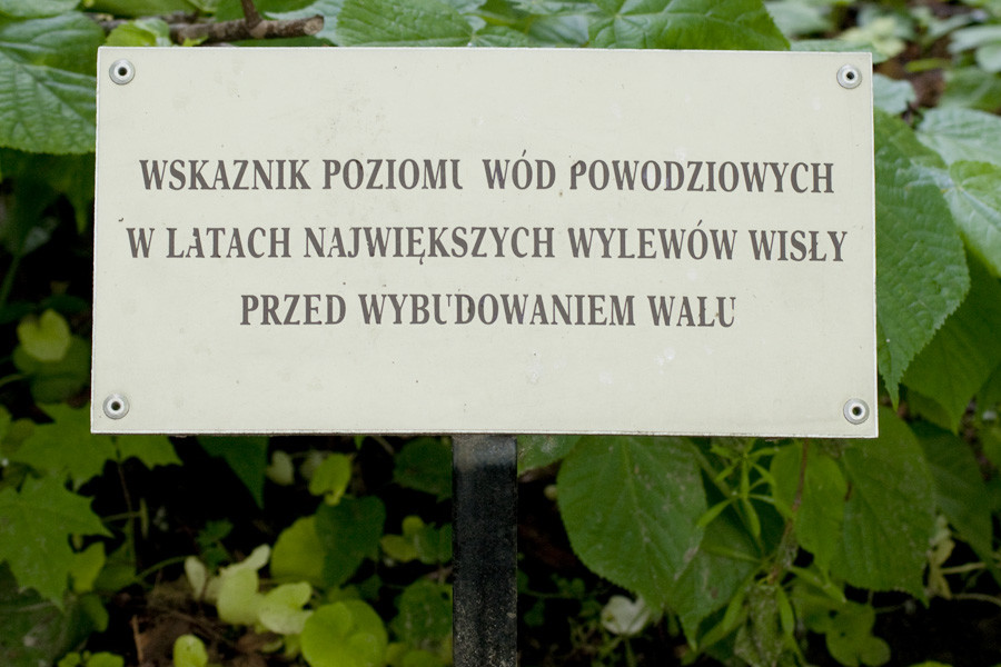 Wskaźnik powodzi park Wilanowski