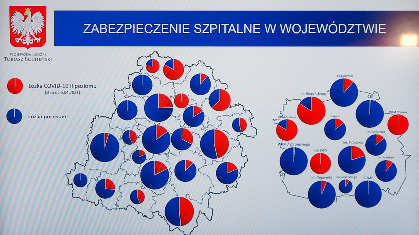 Rozkład łózek covidowych w Łódzkiem